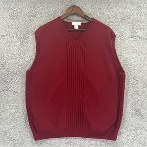 Covington Knit Sweater Vest 100% Cotton Red Men Size XL